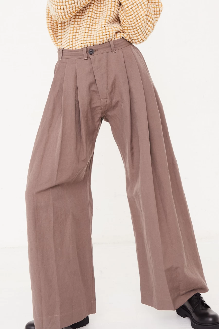 Jan-Jan Van Essche Men's Wool Linen Twill Pants in Dove Gray | Oroboro Store