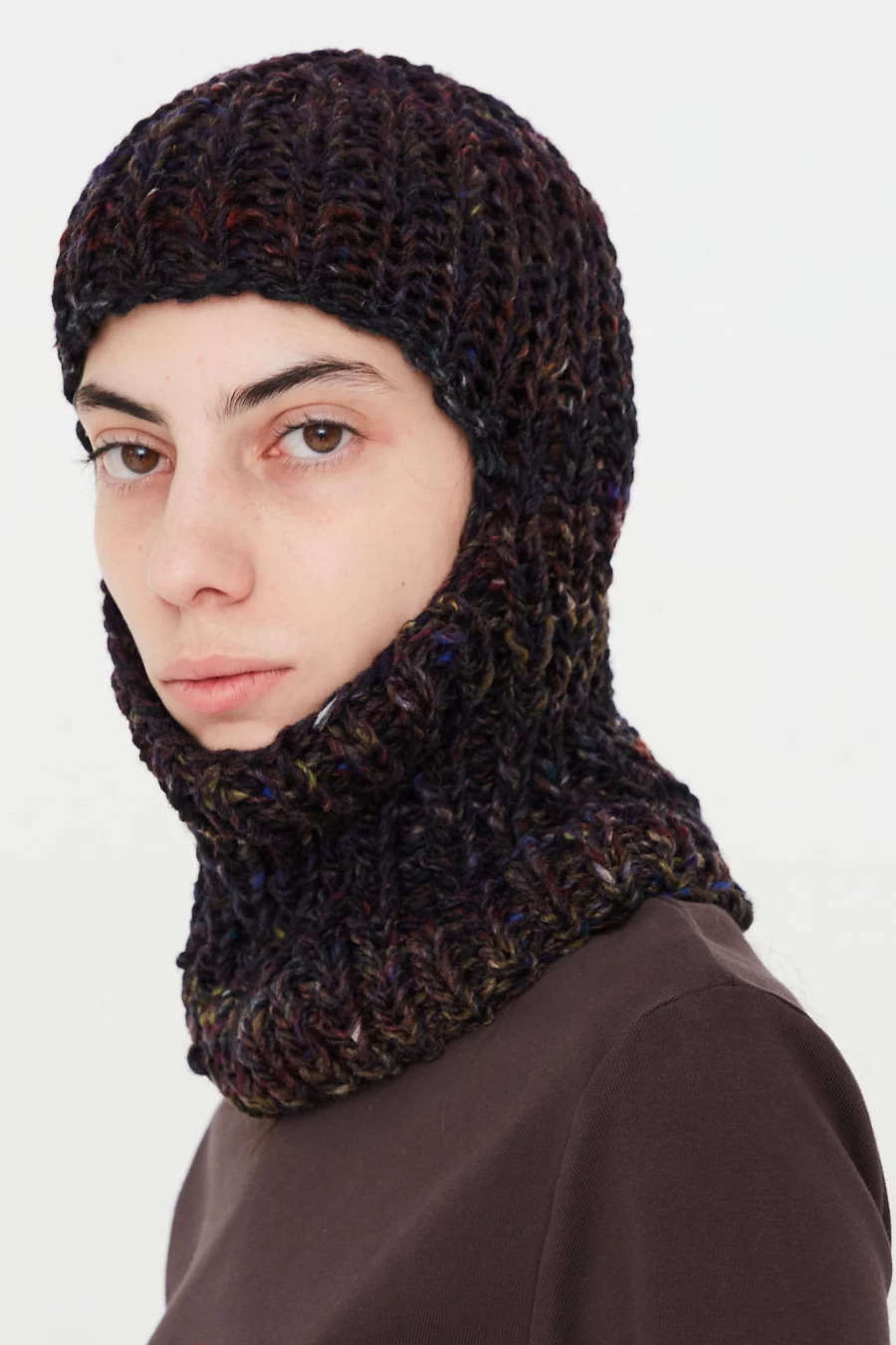 Clyde Wool Balaclava - Black Hole Design - Warm Winter Face Mask by Oroboro Store