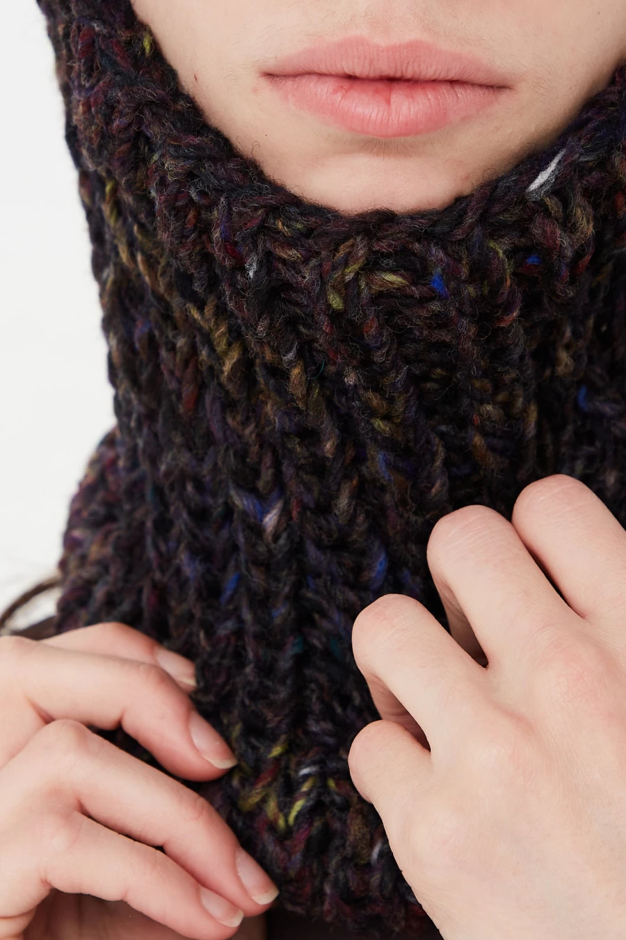 Clyde Wool Balaclava - Black Hole Design - Warm Winter Face Mask by Oroboro Store