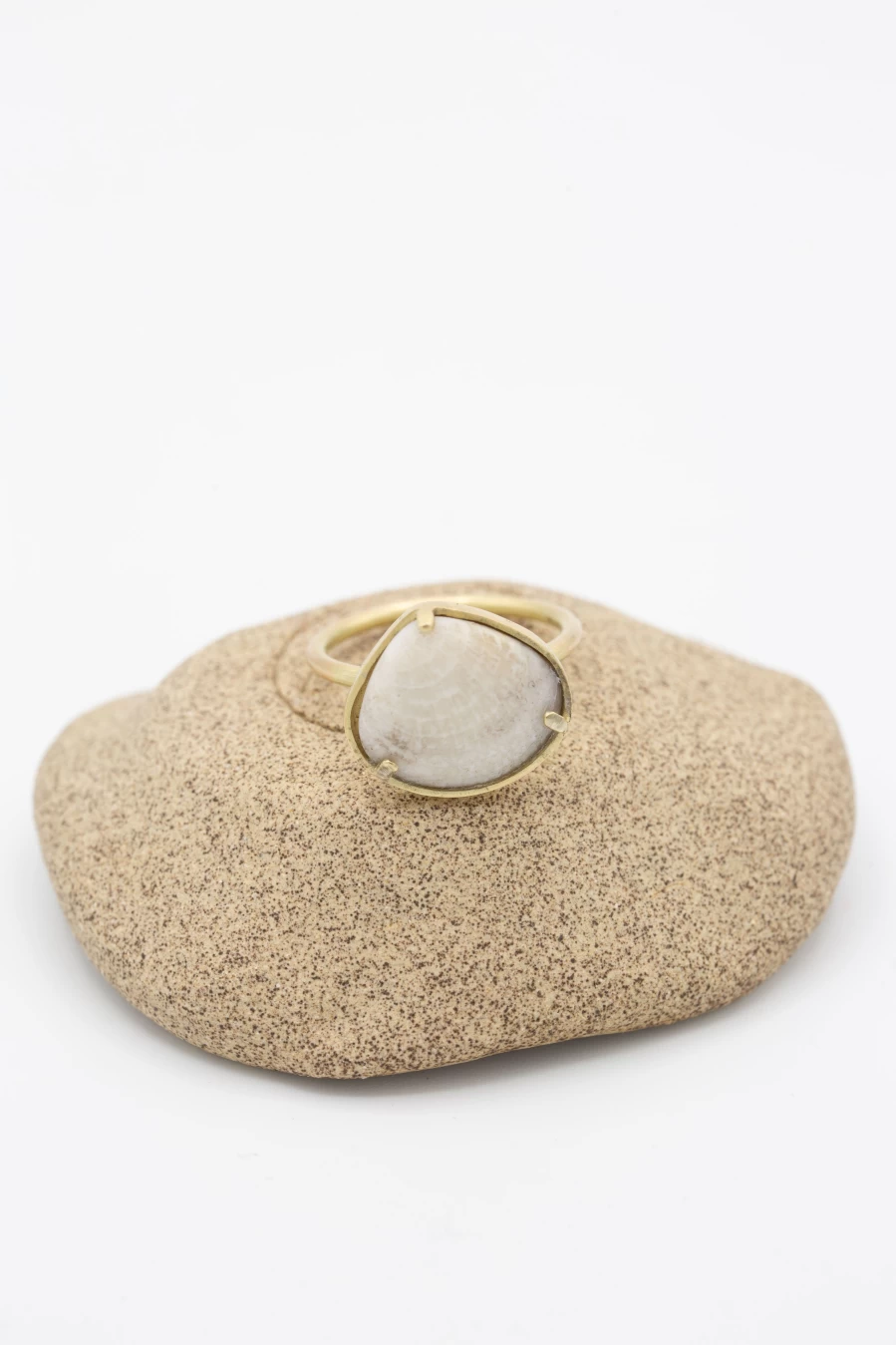 La Mar 14K Gold Ring 015 B - Luxury Women's Gold Band, Elegant Minimalist Jewelry, Solid 14K Yellow Gold Ring, Dainty Fine Ring for Women