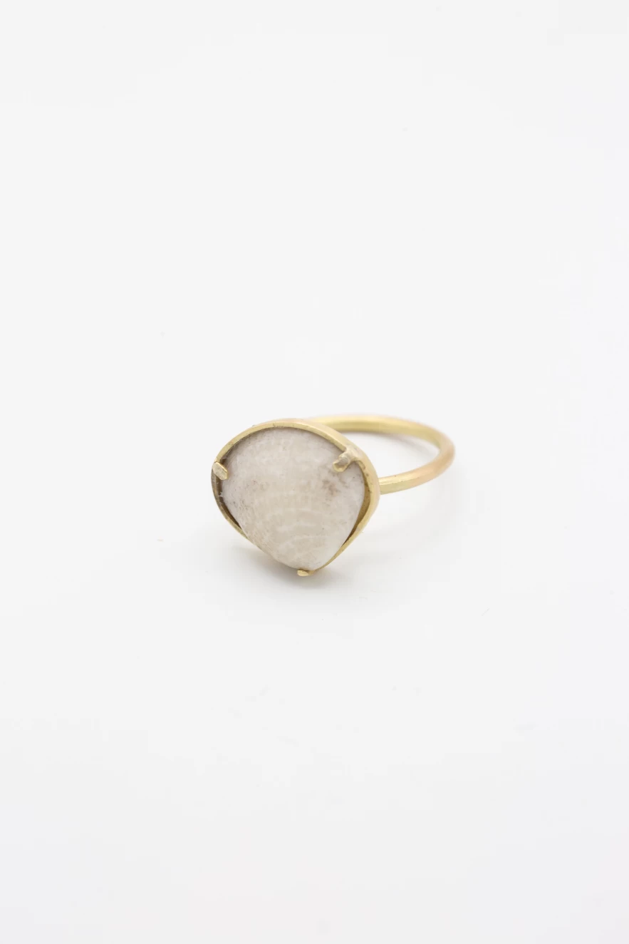 La Mar 14K Gold Ring 015 B - Luxury Women's Gold Band, Elegant Minimalist Jewelry, Solid 14K Yellow Gold Ring, Dainty Fine Ring for Women