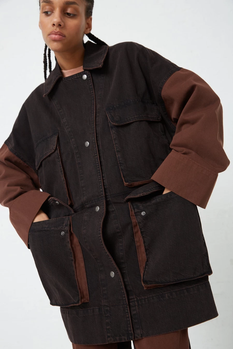 Rachel Comey Celeiro Chestnut Denim Jacket - Women's Distressed Vintage Style Coat