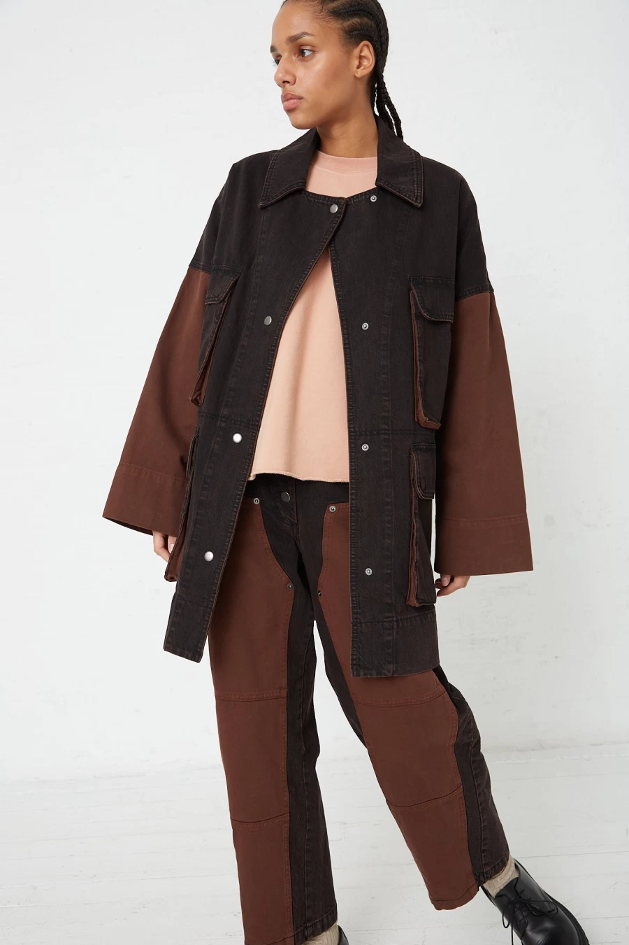 Rachel Comey Celeiro Chestnut Denim Jacket - Women's Distressed Vintage Style Coat