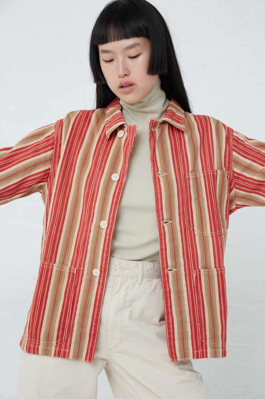 As Ever Vintage Red Stripe Henri Jacket - Retro Casual Outerwear | Oroboro Store