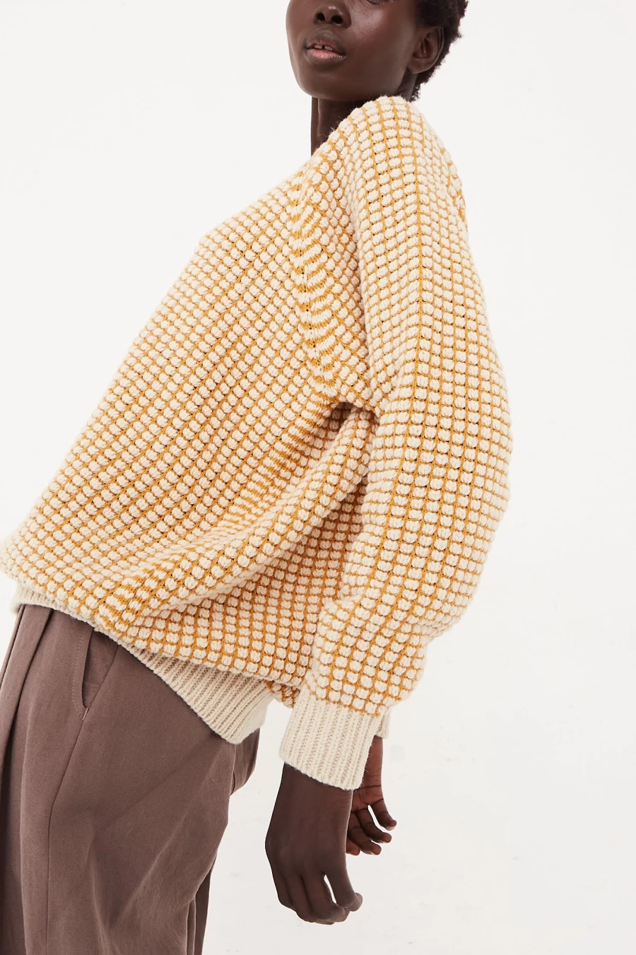 Jan-Jan Van Essche Natural Gold Crewneck Sweater | Oroboro Collection