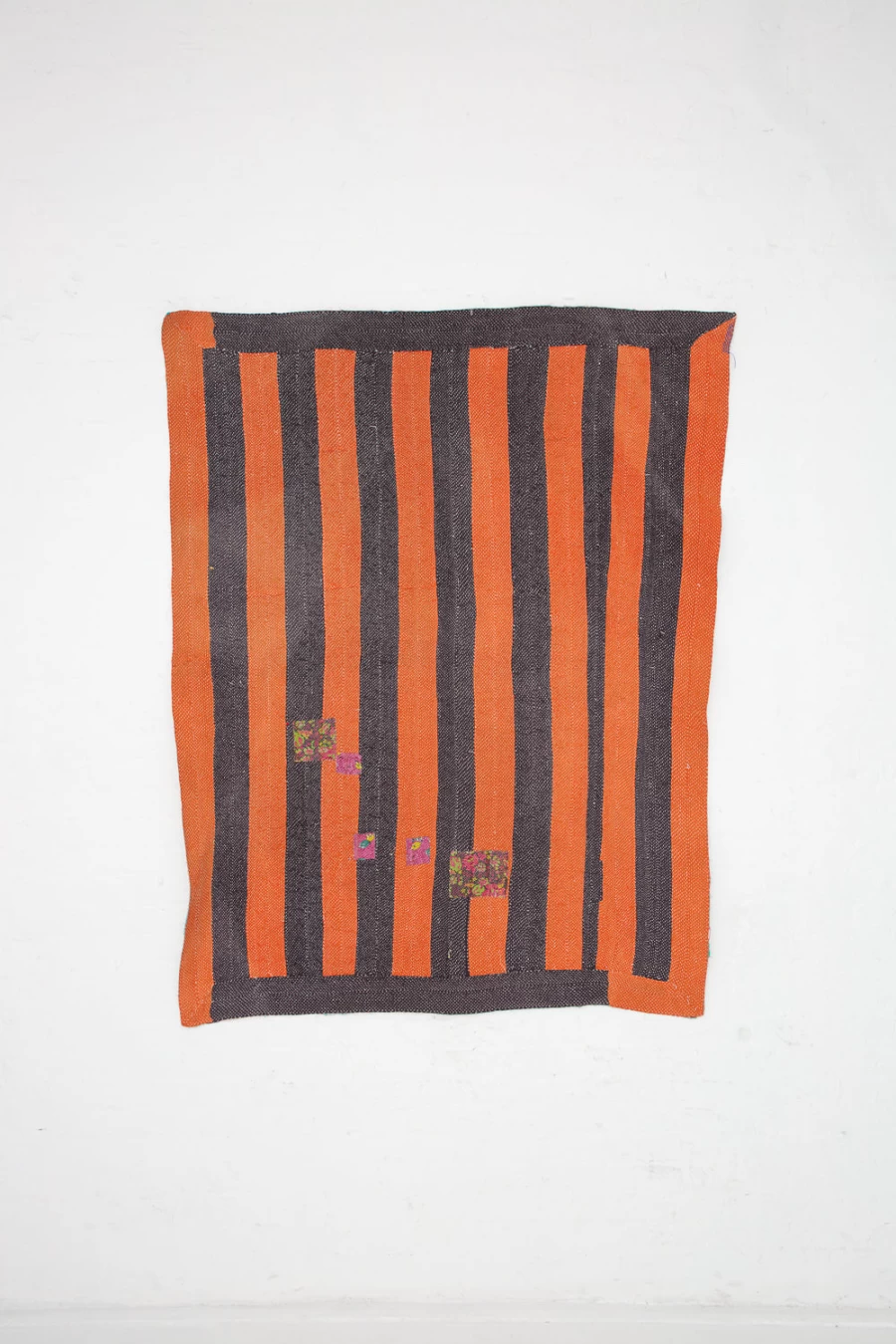 "Travel Find Handmade Kantha Quilt - Orange, Black, Blue Boho Throw Blanket | Oroboro Collection"
