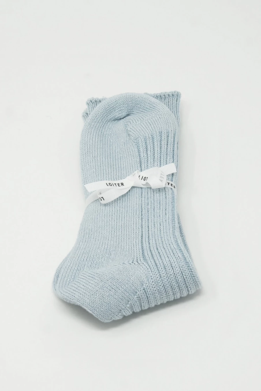 Ichi Antiquit Light Blue Linen Rib Socks | Oroboro Collection | Vintage Style Comfort