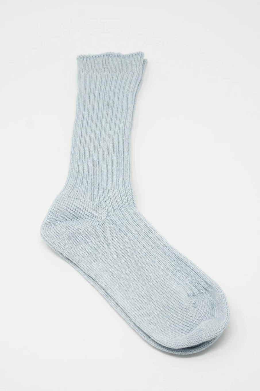 Ichi Antiquit Light Blue Linen Rib Socks | Oroboro Collection | Vintage Style Comfort