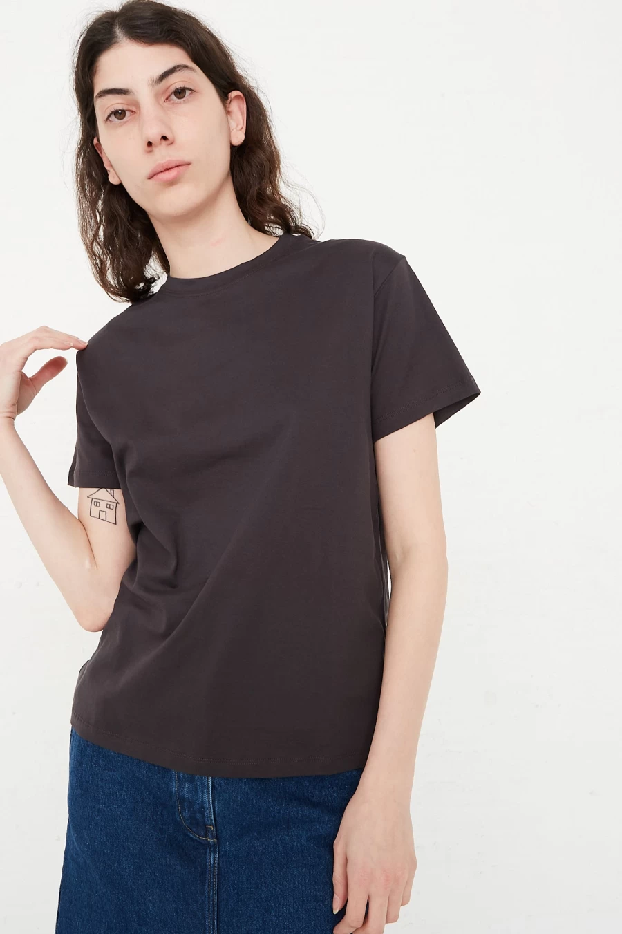 Studio Nicholson Rye Marine Tee - Oroboro Organic Cotton Minimalist T-Shirt