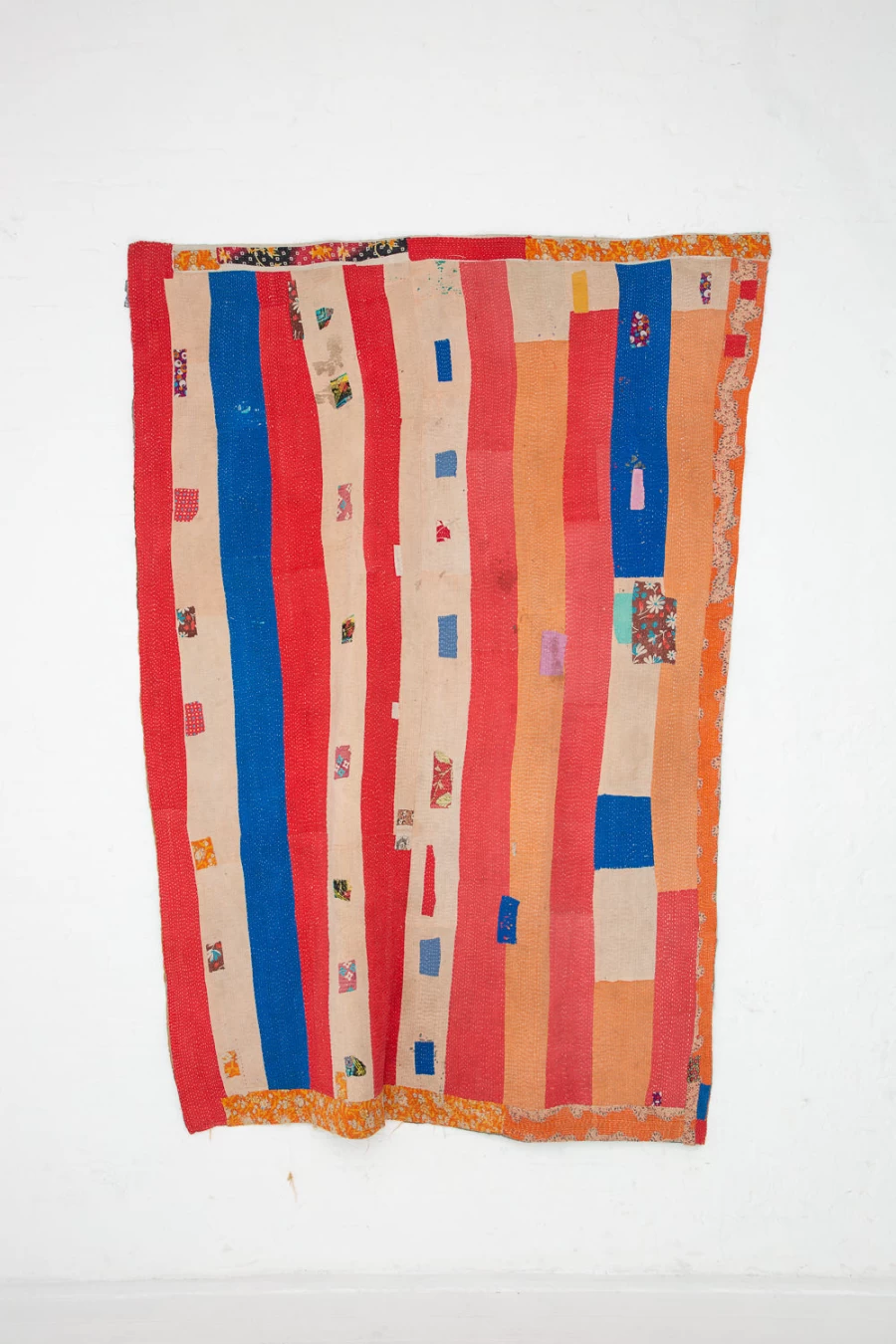 "Travel Find Handmade Kantha Quilt - Red, Pink, Blue Boho Chic Bedspread | Oroboro Collection"