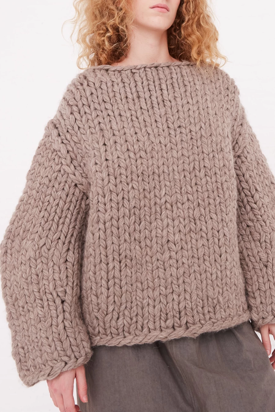 Lauren Manoogian Granite Handknit Chunky Pullover Sweater | Oroboro Cashmere Wool Women's Knitwear