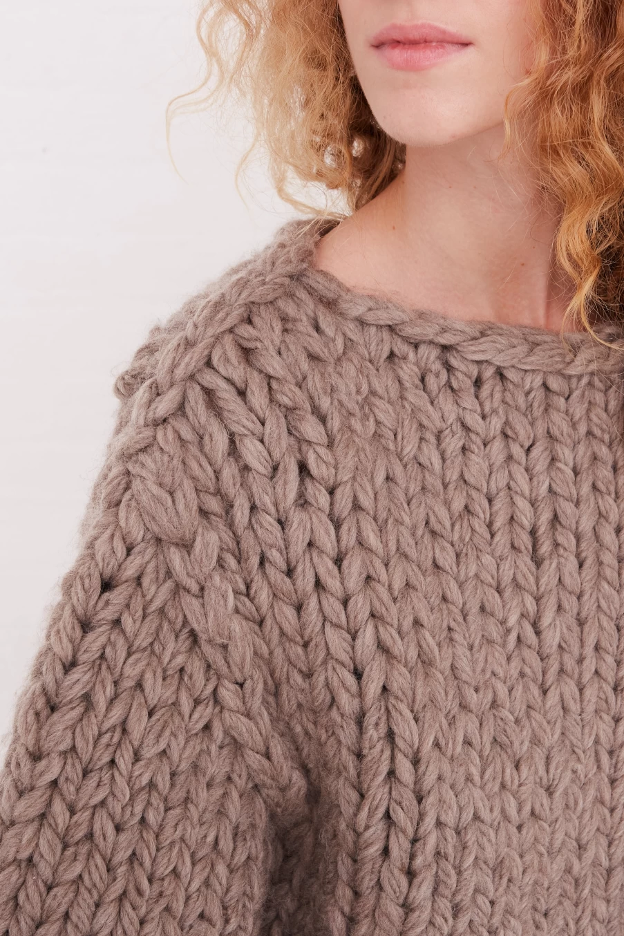 Lauren Manoogian Granite Handknit Chunky Pullover Sweater | Oroboro Cashmere Wool Women's Knitwear