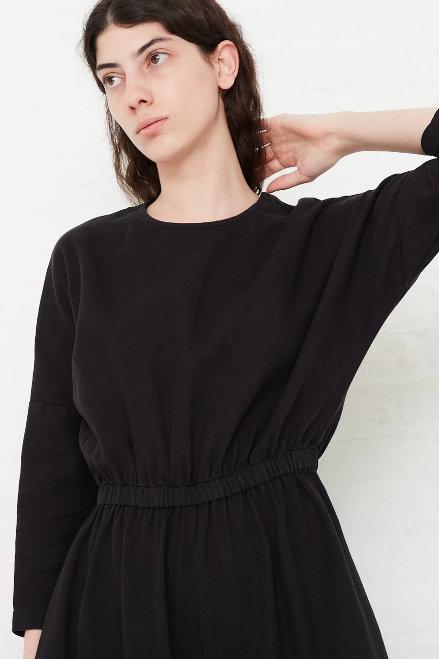 Black Crane Wide-Leg Cotton Twill Jumpsuit - Black | Oroboro Collection