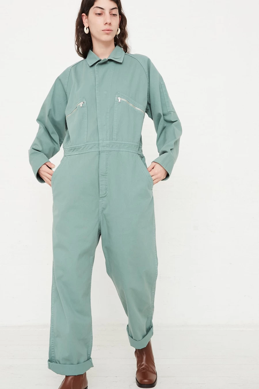 Rachel Comey Bley Jumpsuit in Sage Green | Oroboro Collection | Women's Fashion Romper