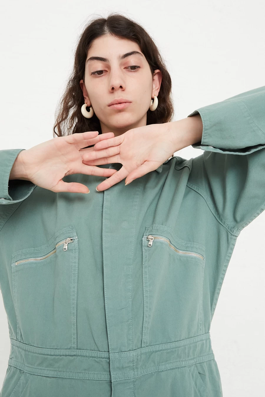 Rachel Comey Bley Jumpsuit in Sage Green | Oroboro Collection | Women's Fashion Romper