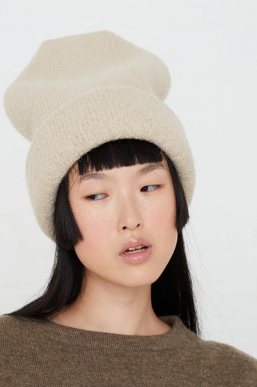 "Lauren Manoogian Alpaca Wool Carpenter Beanie in Antique Wash | Oroboro Collection"